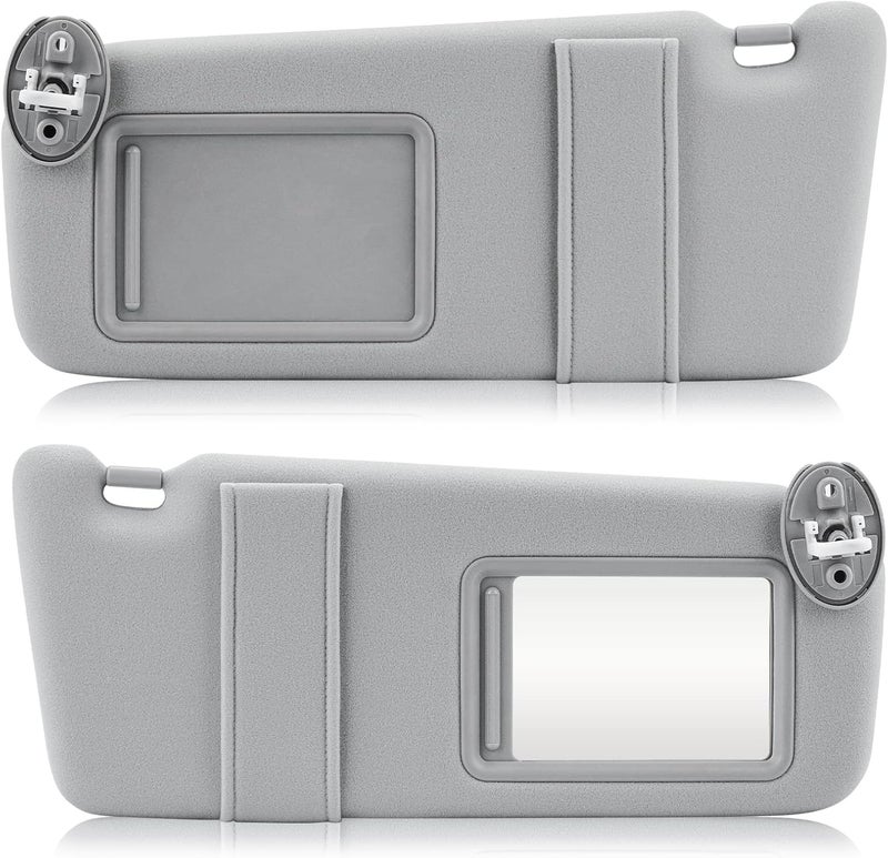 AEagle Left & Right Sun Visor with Light for 2009-2016 Toyota Venza with Sunroof, Driver & Passenger Sides Gray Sunvisor Replacement 74320-0T022-B1, 74310-0T022-B1 - Image 1